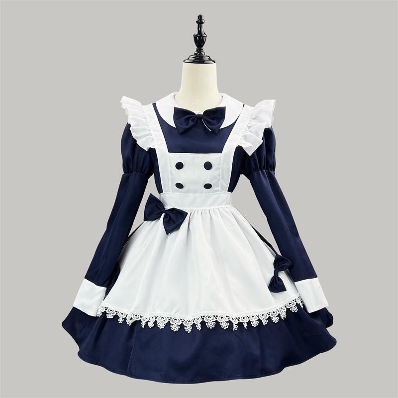 Ethnic Style Dresses - Long Lolita Maid Uniform Dress Daily