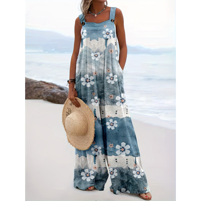 Ethnic Fashion Walk - Ethnic Print Jumpsuit Women's Holiday Style