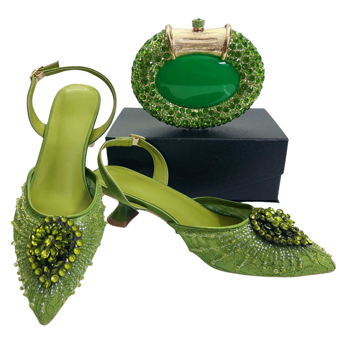 Ethnic Fashion - Italian Designer Evening Shoes With Clutch