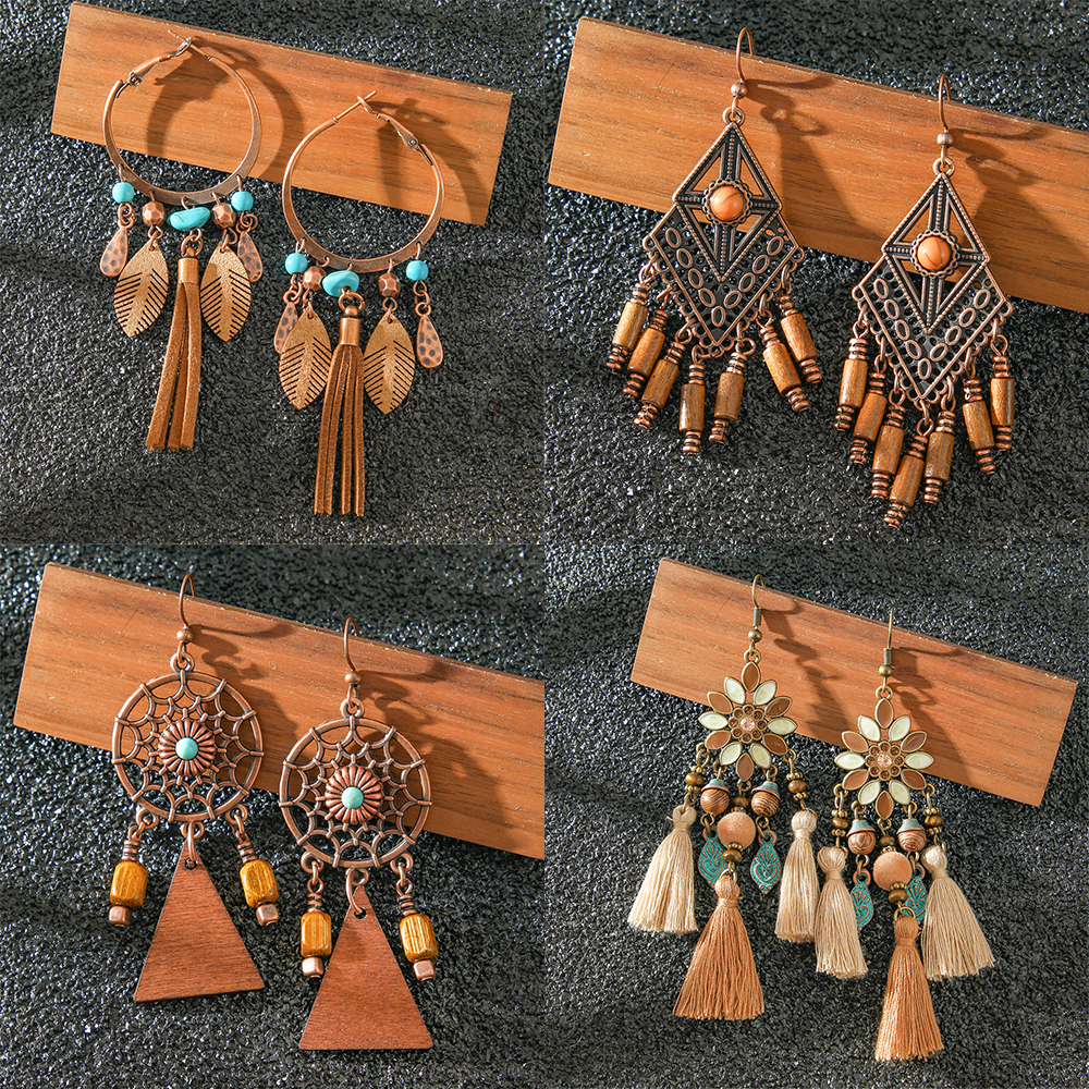 Vintage Boho Dangle Earrings E - Ethnic Wear In Fashion recension och pris