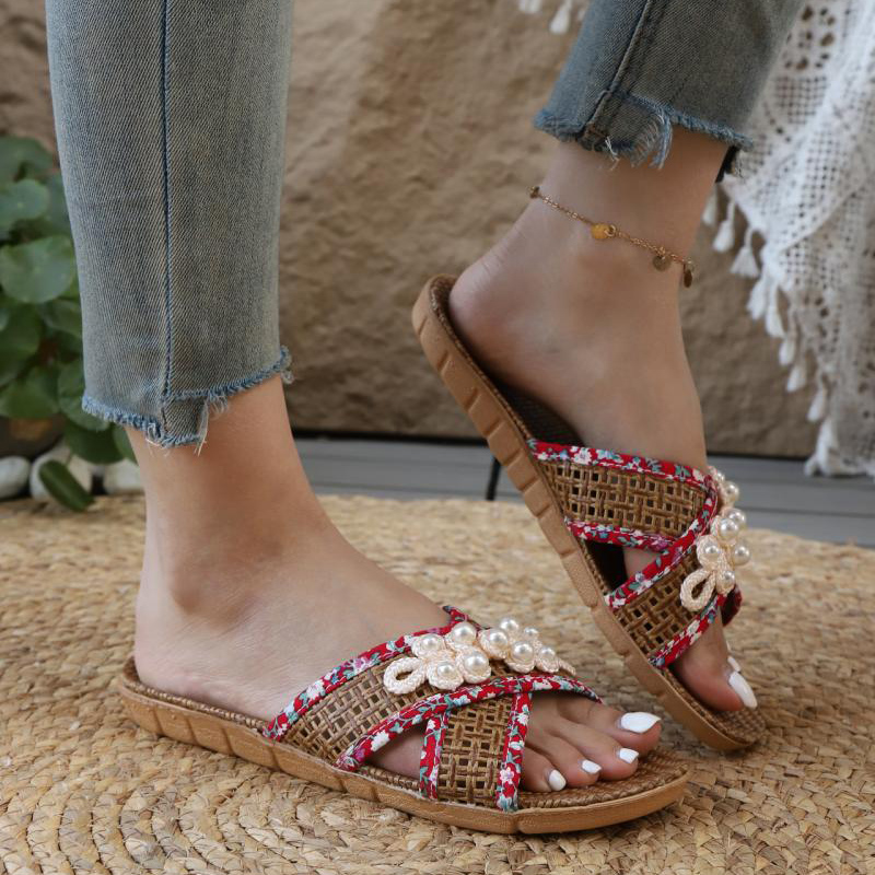 Bohemian Ethnic Woven Straw Fl - Ethnic Fashion Walk recension och pris