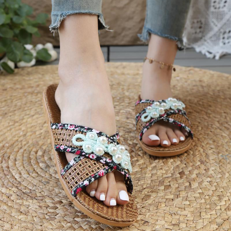 Bohemian Ethnic Woven Straw Fl - Ethnic Fashion Walk recension och pris