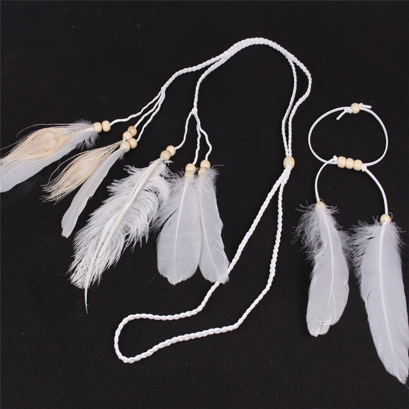 The Indian White Feather Headb - Ethnic Fashion India recension och pris