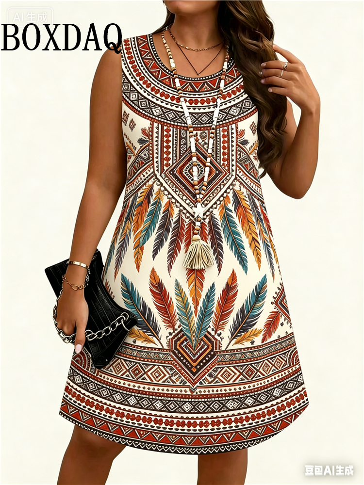 Ethnic Style Flowers 3D Print  - Ethnic Style Dresses recension och pris