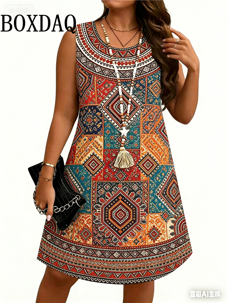 Ethnic Style Flowers 3D Print  - Ethnic Style Dresses recension och pris