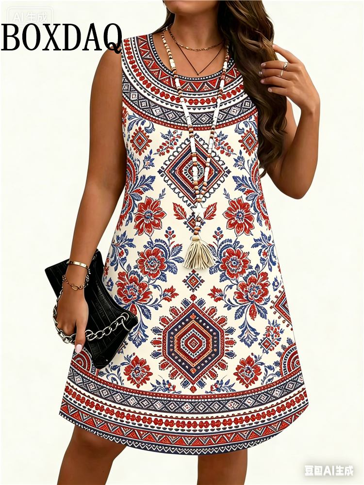 Ethnic Style Flowers 3D Print  - Ethnic Style Dresses recension och pris