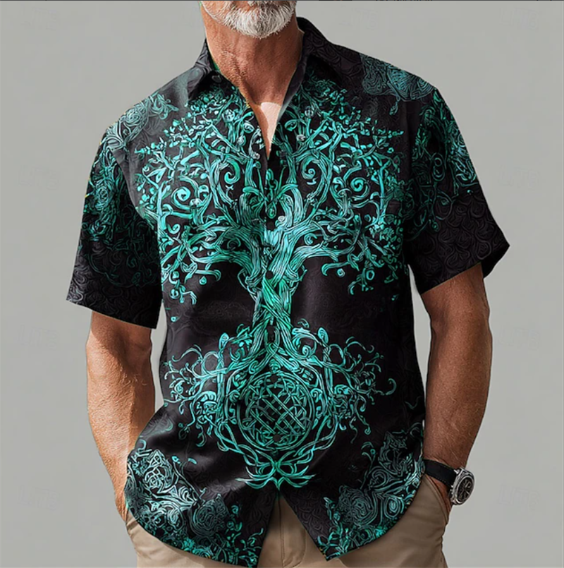 Vintage Men's Shirt Short Slee - Ethnic Fashion World recension och pris