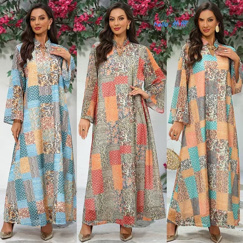Fashionable Long Sleeve Printe - Ethnic Style Dresses recension och pris