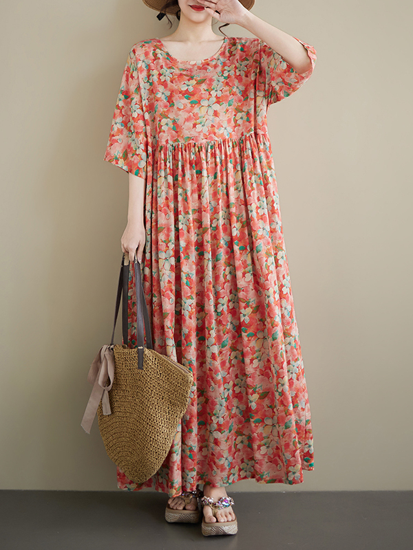 Summer New plus Size round Nec - Ethnic Style Dresses recension och pris
