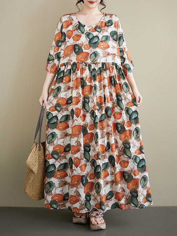Summer New plus Size round Nec - Ethnic Style Dresses recension och pris