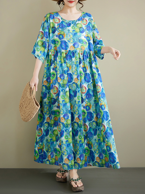 Summer New plus Size round Nec - Ethnic Style Dresses recension och pris