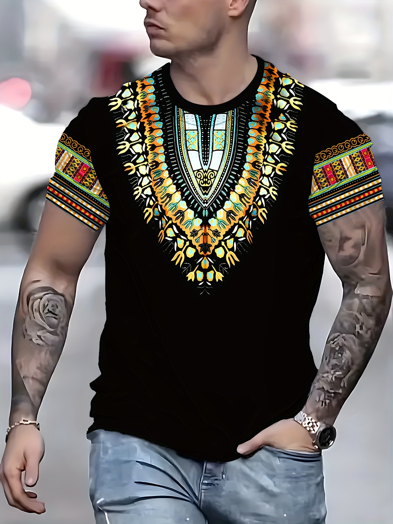 Summer Retro Ethnic Pattern T- - Ethnic Fashion Boutique recension och pris