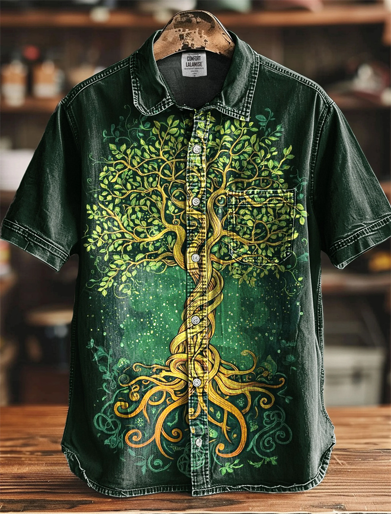 Men's Linen Shirt Vintage Shor - Ethnic Fashion World recension och pris