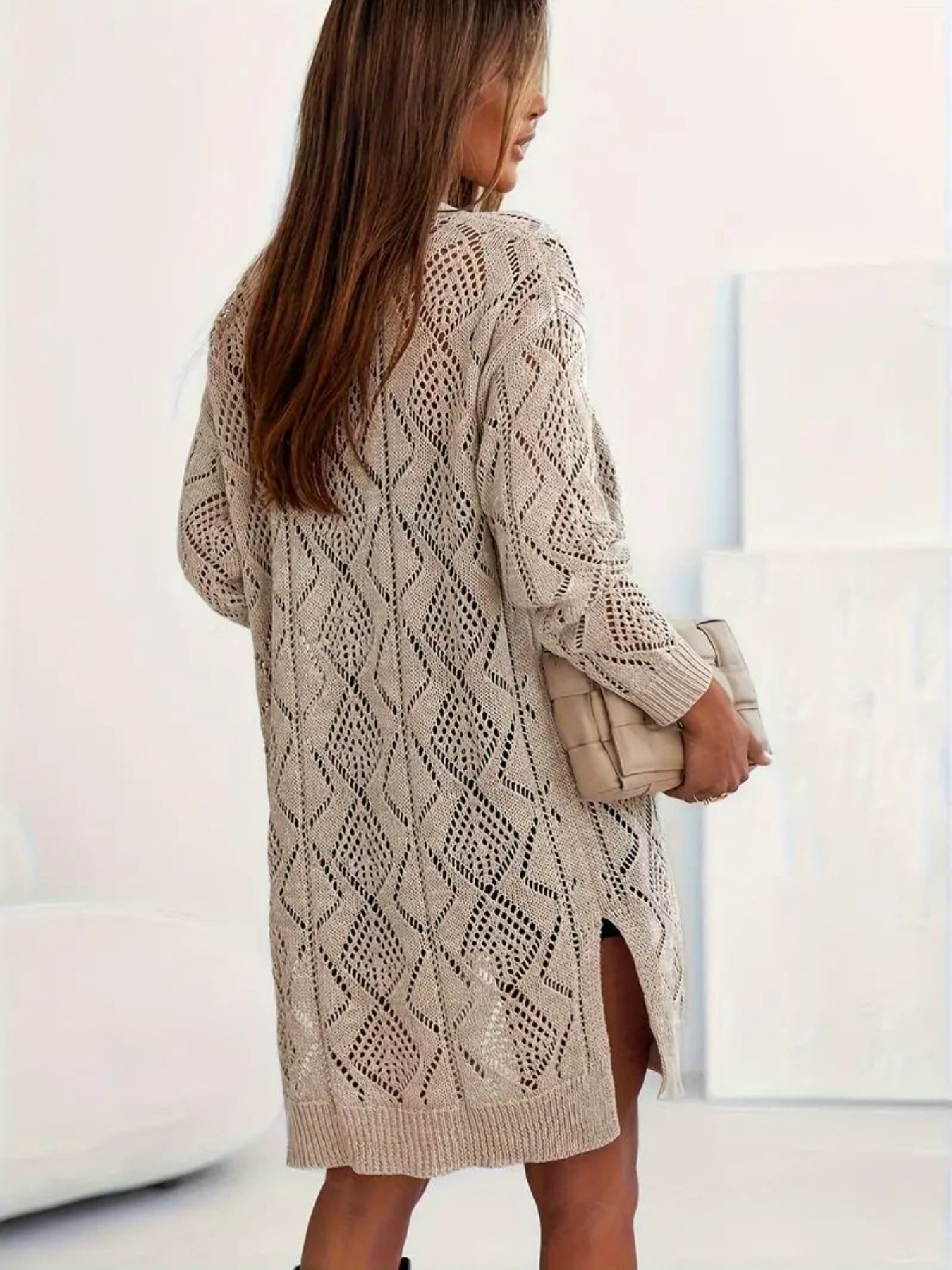 Women's Loose Fit Lace Knit Ca - Ethnic Fashion India recension och pris