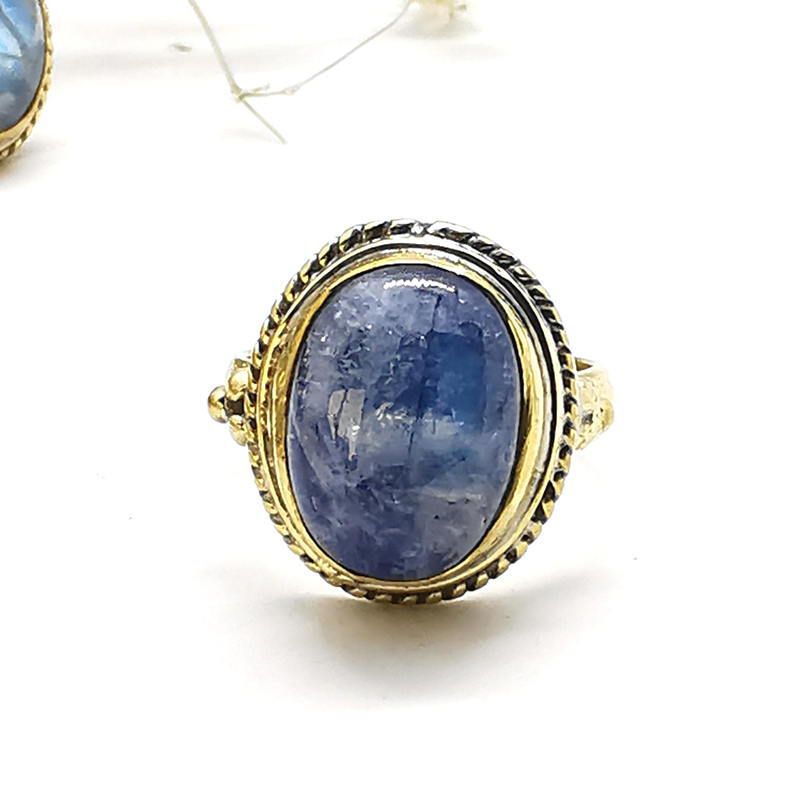 Natural Stone Rings Brass Inla - Ethnic Fashion Com recension och pris